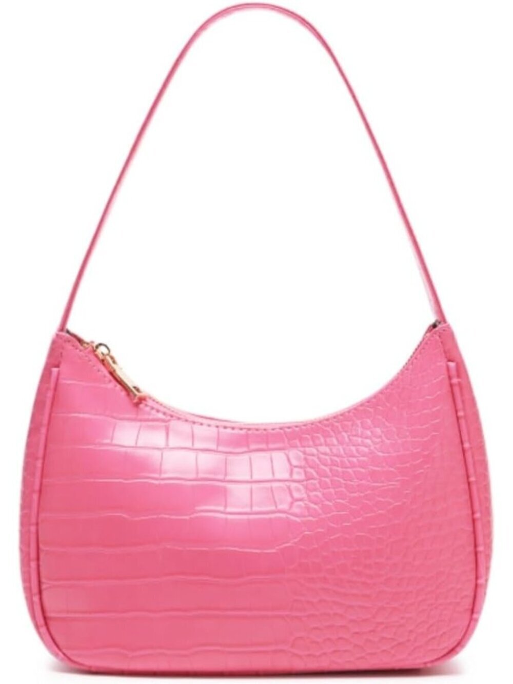 Women Crocodile Pink Shoulder Tote Bag Cute Hobo Mini Clutch Zipper Bag